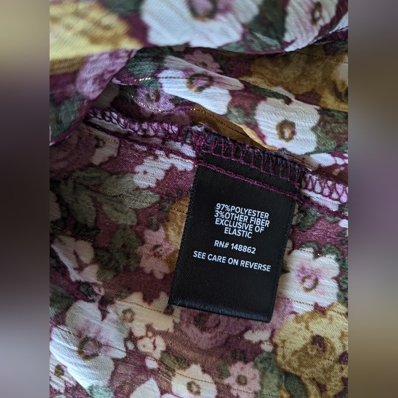 {Torrid} Crinkle Chiffon Smocked Blouson Sleeve Blouse - Picture 9 of 12